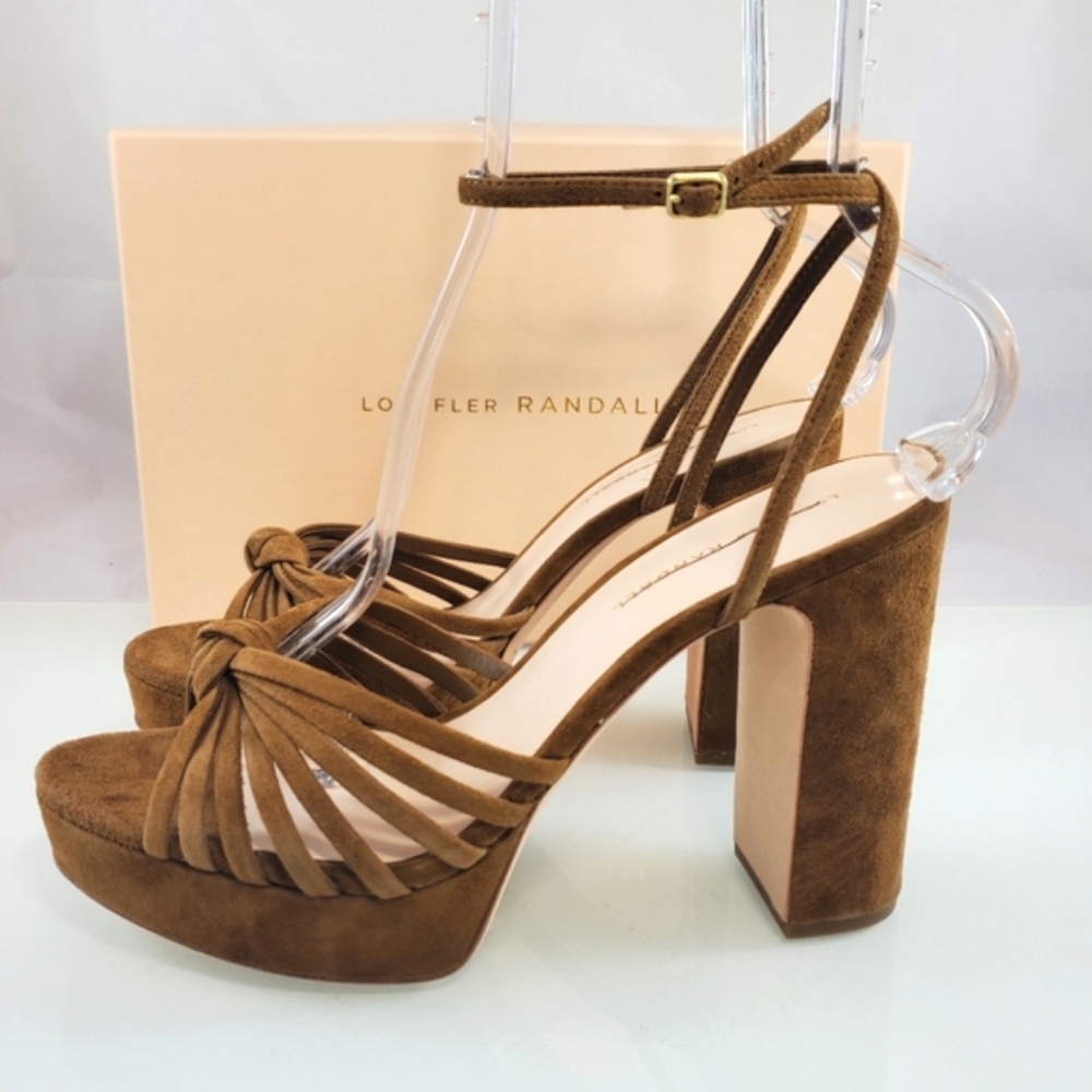 NWT$450 Loeffler Randall Rivka 120mm Suede Knot Platform Sandal Heels Sz 9.5 - Picture 10 of 16